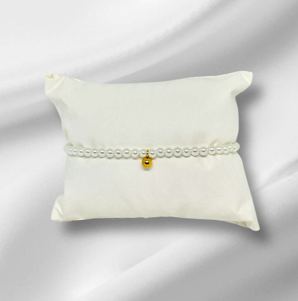 Bracelet Perles Blanches